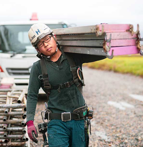 仮設足場工事の専門会社　星野工業株式会社　富山県南砺市