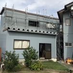 くさび式足場　砺波市　車庫改修工事