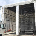 くさび式足場　砺波市　イベント設営工事