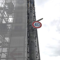 くさび式足場　富山市　看板改修工事