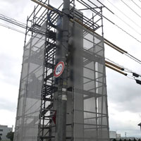 くさび式足場　富山市　看板改修工事