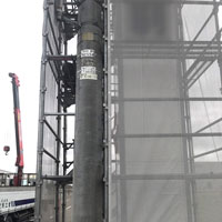 くさび式足場　富山市　看板改修工事